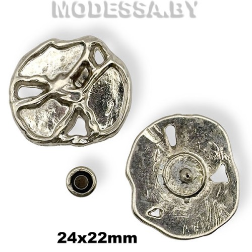 1758 Украшение металлическое 24х22мм Ц:Никель 