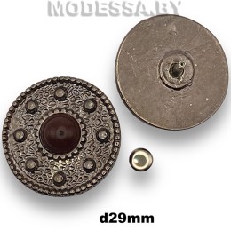 1769 Украшение металлическое d29мм Ц:Чёрный никель