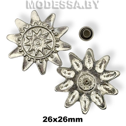 1771 Заклёпка металлическая 26х26мм Ц:Никель