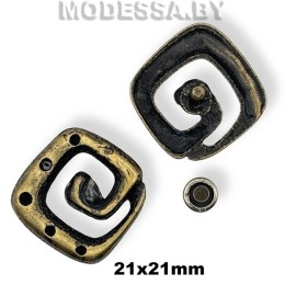 1774 Украшение металлическое 21х21мм Ц:Антик 