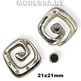 1774 Украшение металлическое 21х21мм Ц:Никель 