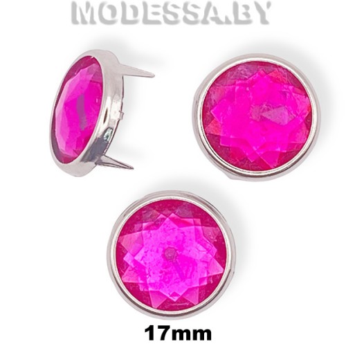 АС2073 Украшение металлическое d17мм Ц:Никель/Розовый