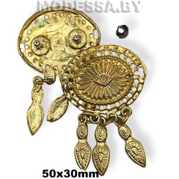2304 Украшение металлическое 50х30мм Ц:Золото 