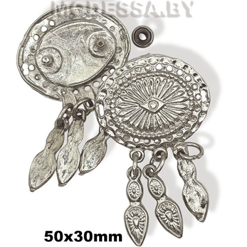 2304 Украшение металлическое 50х30мм Ц:Никель