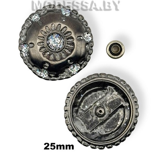 2549 Пряжка металлическая d25мм Ц:Чёрный никель