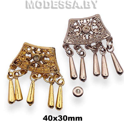 3043 Украшение металлическое 40х30мм