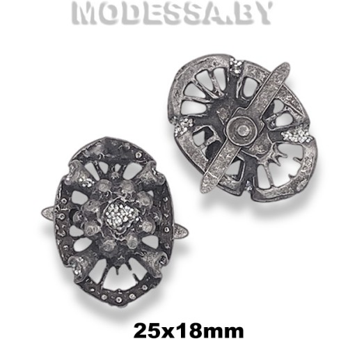 3163 Пряжка металлическая 25х18мм Ц:Чёрный никель