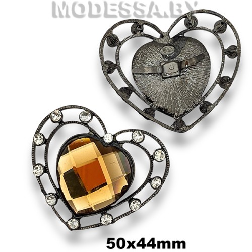 5035 CKB Пряжка 50х44мм Ц:Чёрный никель/Коричневый