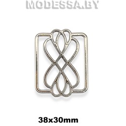 03205 Украшение металлическое 38х30мм Ц:Никель 