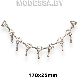 0371 CKB Пряжка металлическая 170х25мм Ц:Никель 