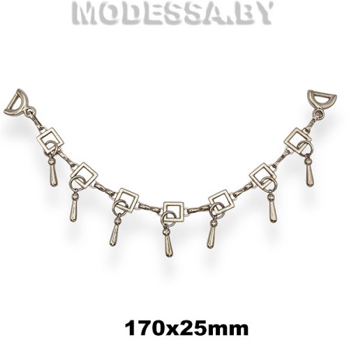 0371 CKB Пряжка металлическая 170х25мм Ц:Никель 