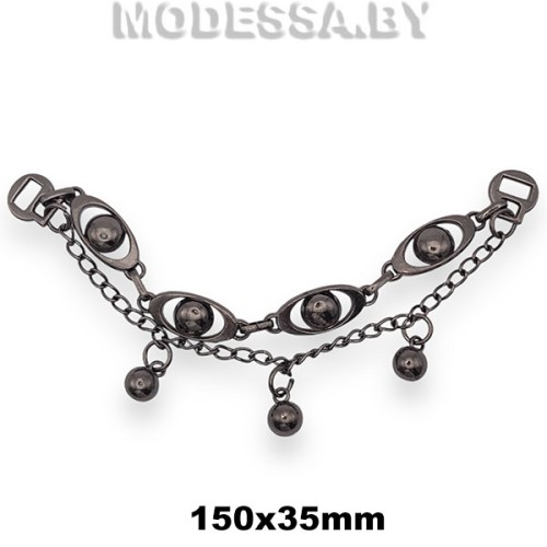 0373 CKB Украшение 150х35мм Ц:Чёрный никель