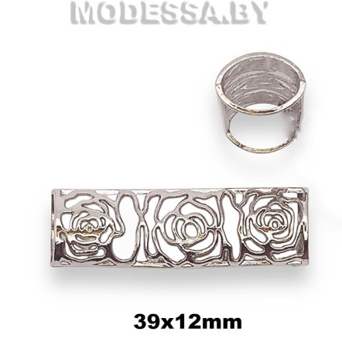 04521 Украшение металлическое 39х12мм Ц:Никель