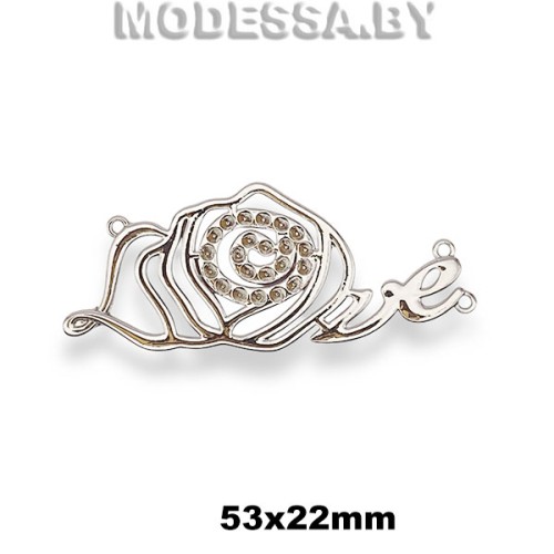 0504 NG Украшение металлическое 53х22мм Ц:Никель 