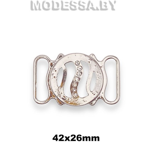 081047 Украшение металлическое 42х26мм Ц:Никель 
