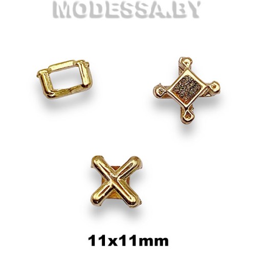 1307 Украшение металлическое 11х11мм Ц:Золото 
