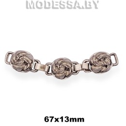 1322 Украшение металлическое 67х13мм Ц:Никель 