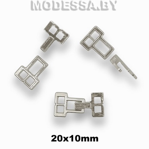 2956 Крючок металлический 20х10мм Ц:Никель