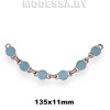 2131 Украшение 135х11мм Ц:Никель/Голубой