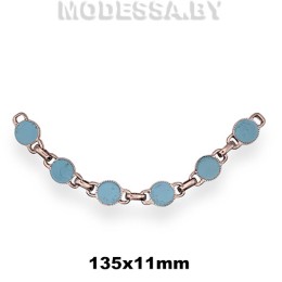 2131 Украшение 135х11мм Ц:Никель/Голубой