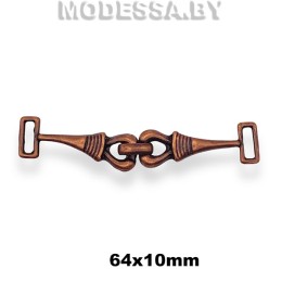 229 Пряжка металлическая 64х10мм Ц:Медь 