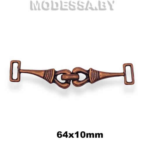 229 Пряжка металлическая 64х10мм Ц:Медь 