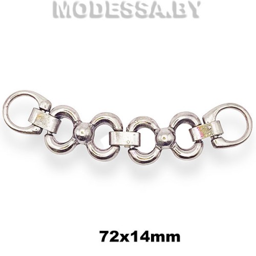 243 Украшение металлическое 72х14мм Ц:Никель