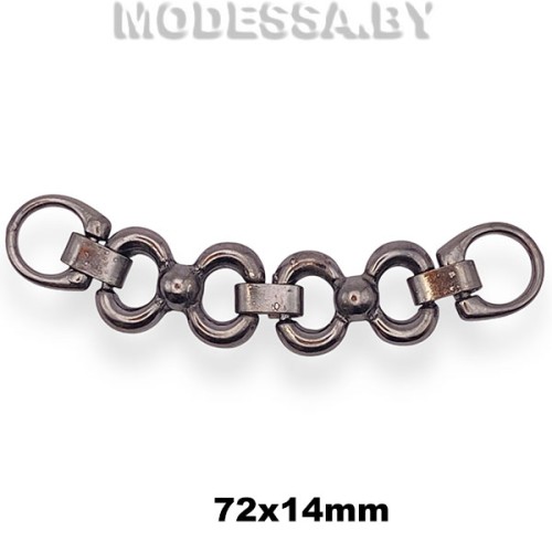 243 Украшение металлическое 72х14мм Ц:Чёрный никель