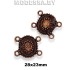 2591 Украшение металлическое 28х23мм Ц:Медь