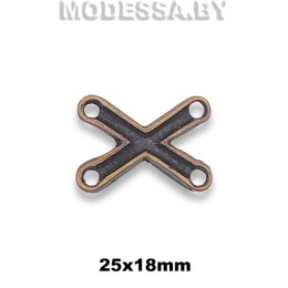 2592 Украшение металлическое 25х18мм Ц:Антик 
