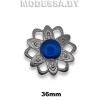 2624 СКВ Украшение металлическое 36х36мм Ц:Чёрный никель/Синий