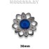 2624 СКВ Украшение металлическое 36х36мм Ц:Чёрный никель/Синий
