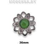 2624 СКВ Украшение 36х36мм Ц:Чёрный никель/Зелёный
