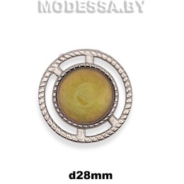 2629 СКВ Украшение металлическое d28мм Ц:Никель/Коричневый