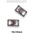 2837 Пряжка металлическая 18х10мм Ц:Чёрный никель