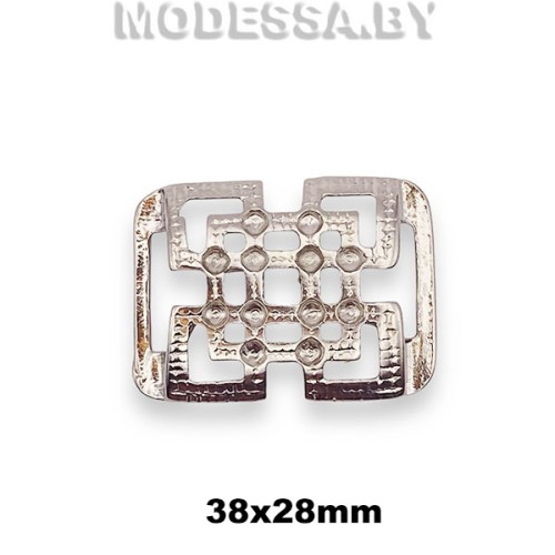 2847 Пряжка металлическая 38х28мм Ц:Никель 