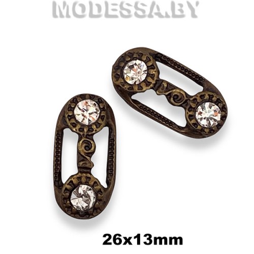 3042 Украшение металлическое 26х13мм Ц:Антик