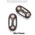 3042 Украшение металлическое 26х13мм Ц:Чёрный никель