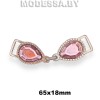 3168 Пряжка металлическая 65х18мм Ц:Никель/Розовый 