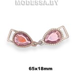 3168 Пряжка металлическая 65х18мм Ц:Никель/Розовый 