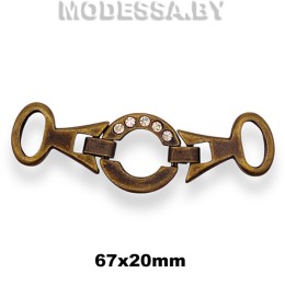 3441 Пряжка металлическая 67х20мм Ц:Антик 