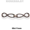 3842 Украшение металлическое 68х11мм Ц:Чёрный никель