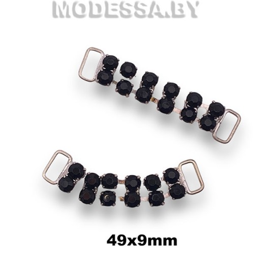 52 КС Пряжка металлическая 49х9мм Ц:Никель/Черный 