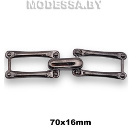 6184 СKB Пряжка металлическая 70х16мм Ц:Чёрный никель