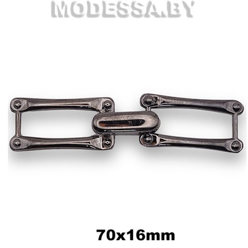 6184 СKB Пряжка металлическая 70х16мм Ц:Чёрный никель