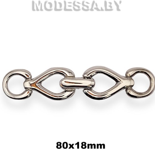 6188 CKB Пряжка металлическая 80х18мм Ц:Никель