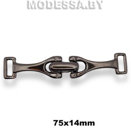 6192 CKB Пряжка металлическая 75х14мм Ц:Чёрный никель