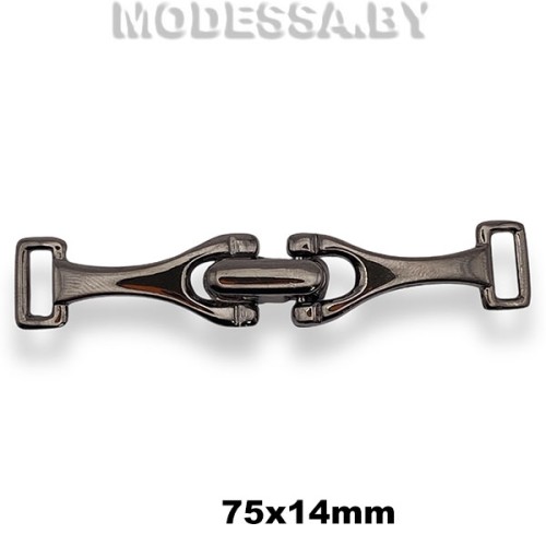 6192 CKB Пряжка металлическая 75х14мм Ц:Чёрный никель