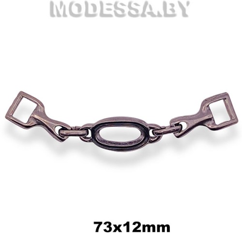 673 Украшение металлическое 73х12мм Ц:Чёрный никель