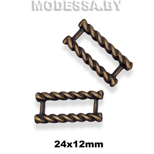 77 Украшение металлическое 24х12мм Ц:Антик